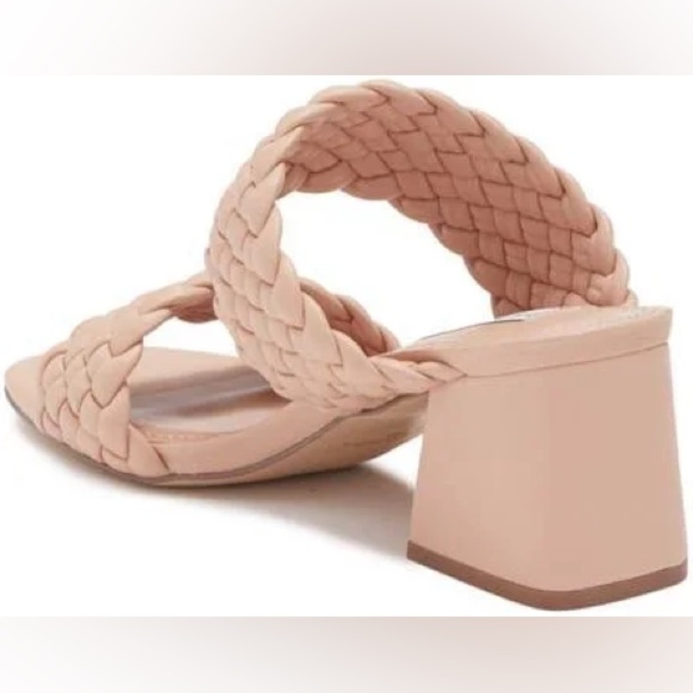 Steve Madden Daphnee Braided Light Tan / Nude Block Heel Sandals - Picture 4 of 16
